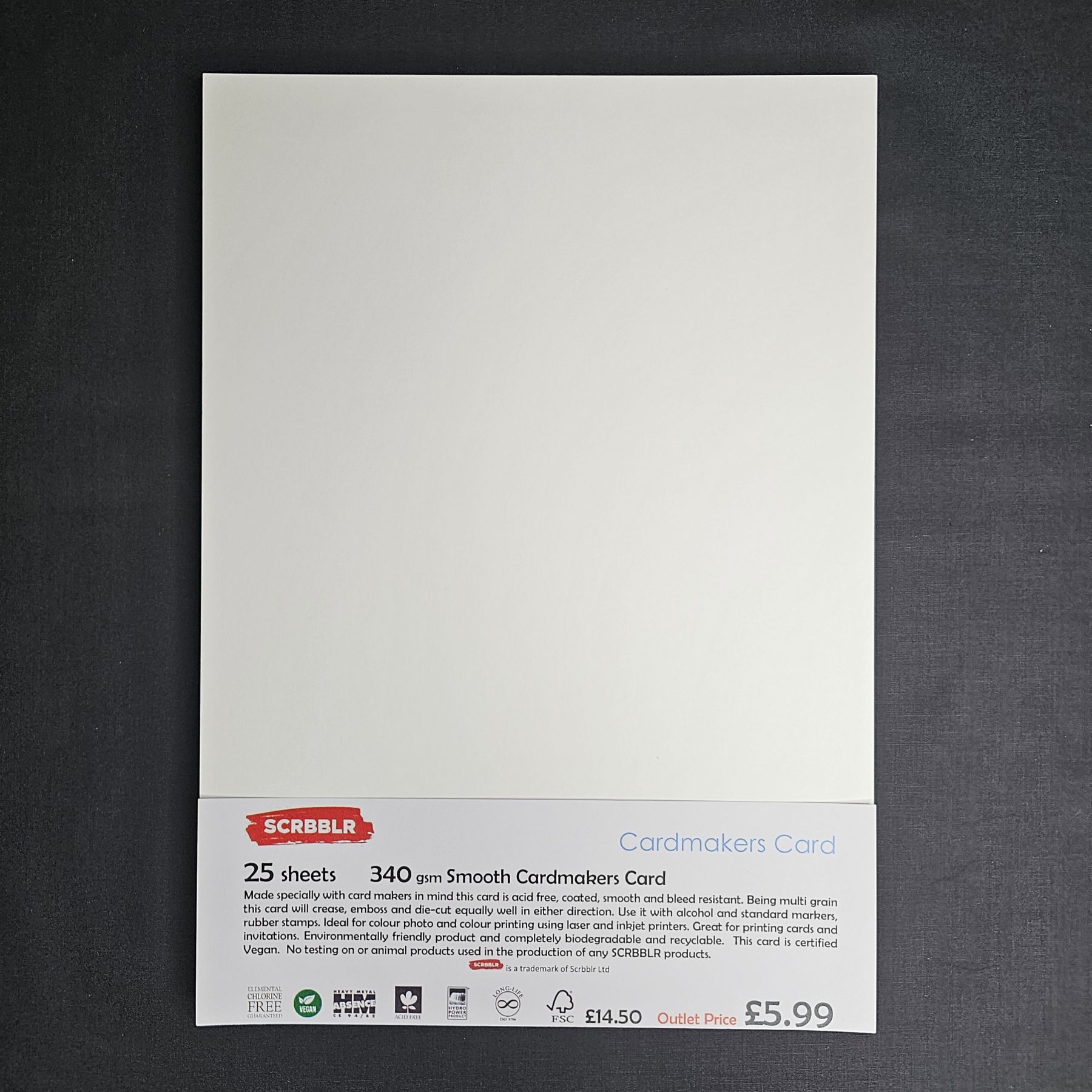 SCBBLR A4 Super Smooth White Card 25 Sheets