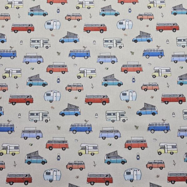 Panama 100% Cotton Fabric - Emma Lawrence Designs - Campervans - CC264