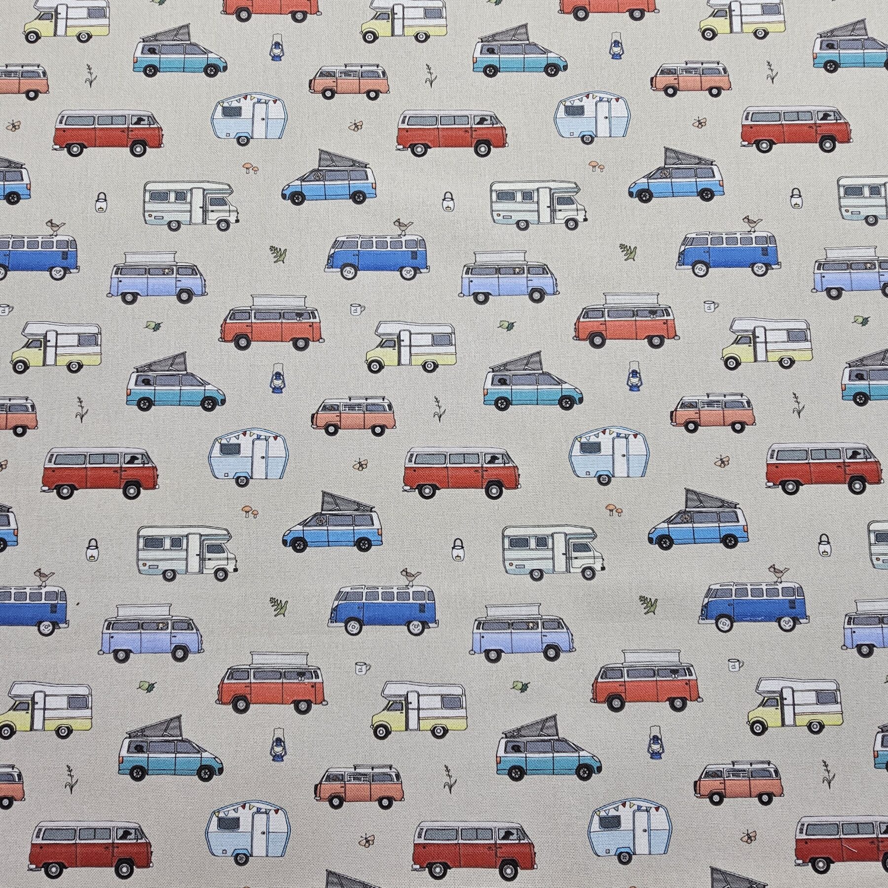Panama 100% Cotton Fabric - Emma Lawrence Designs - Campervans - CC264