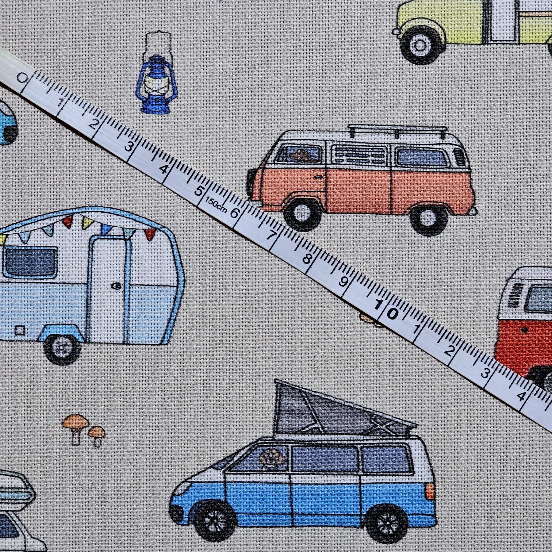 Panama 100% Cotton Fabric - Emma Lawrence Designs - Campervans - CC264