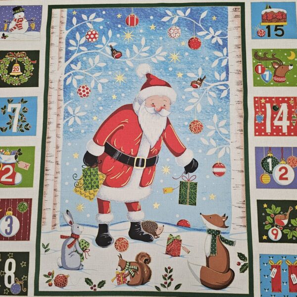 Fabric Panel - Merry Christmas Santa Advent Calendar - Panel 18