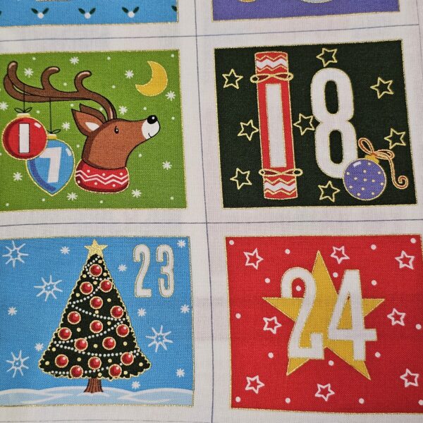 Fabric Panel - Merry Christmas Santa Advent Calendar - Panel 18