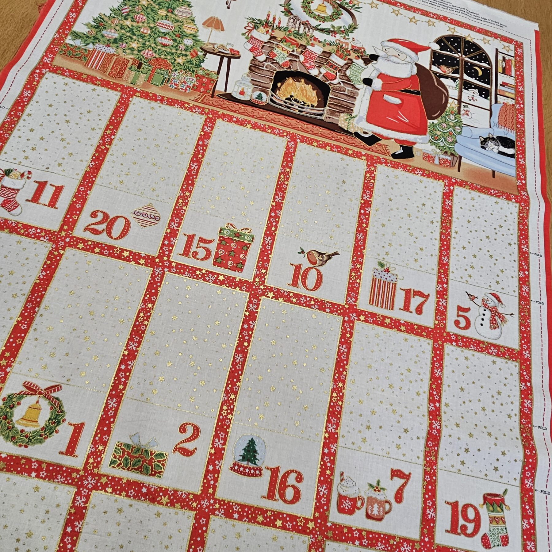 Fabric Panel - Jolly St Nick Christmas Advent Calendar - Panel 3