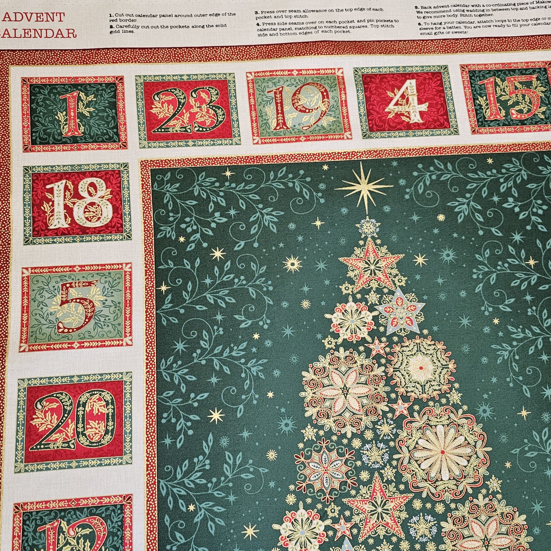 Fabric Panel - Good Tidings Christmas Advent Calendar - Panel 2