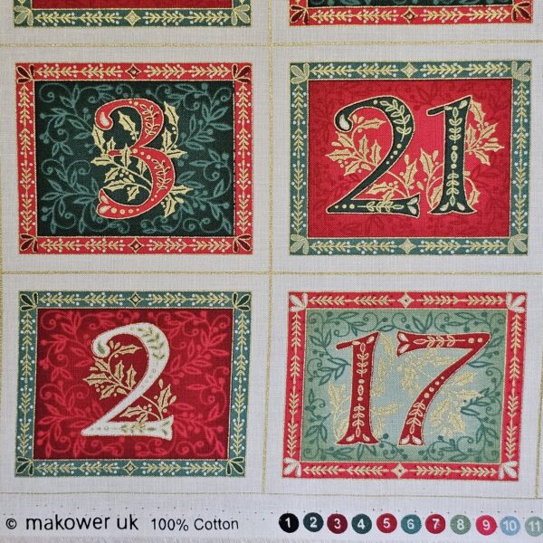 Fabric Panel - Good Tidings Christmas Advent Calendar - Panel 2