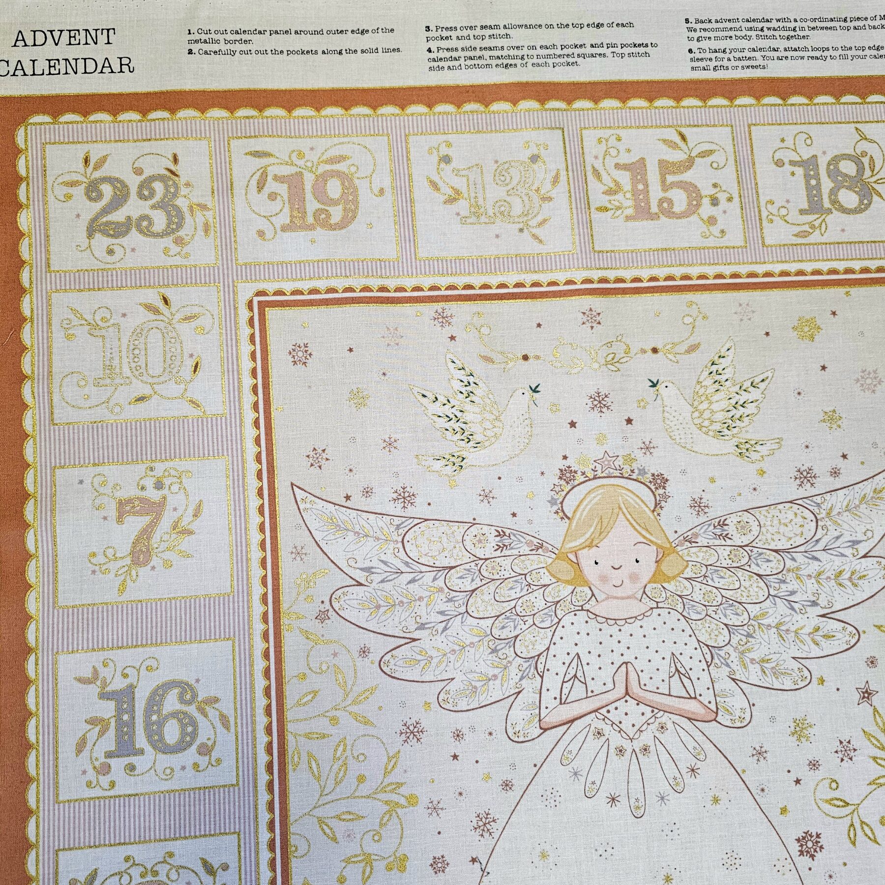 Fabric Panel - Angels Christmas Advent Calendar - Panel 20