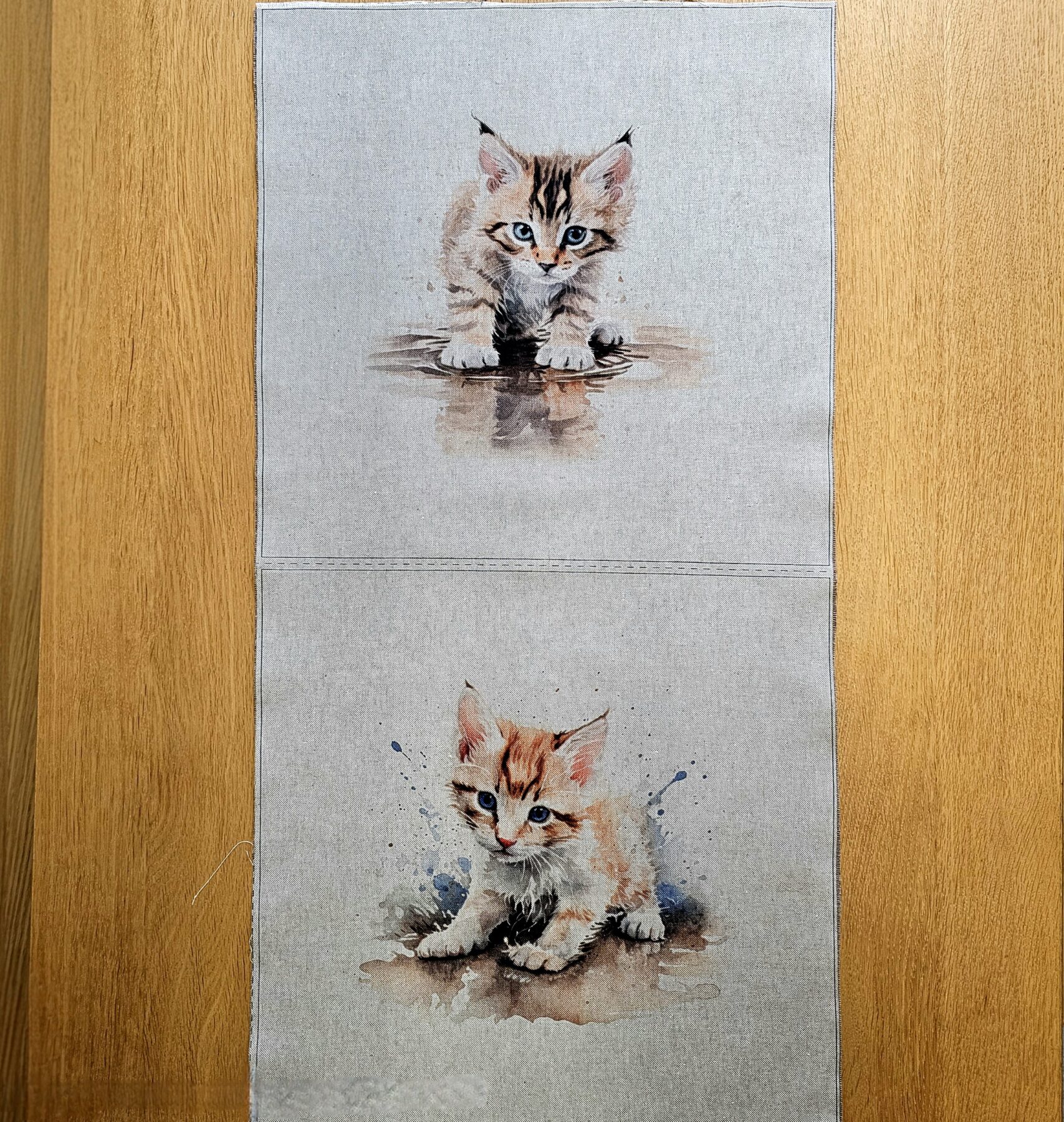 Fabric Panel - Puddle Kittens - Panel 41