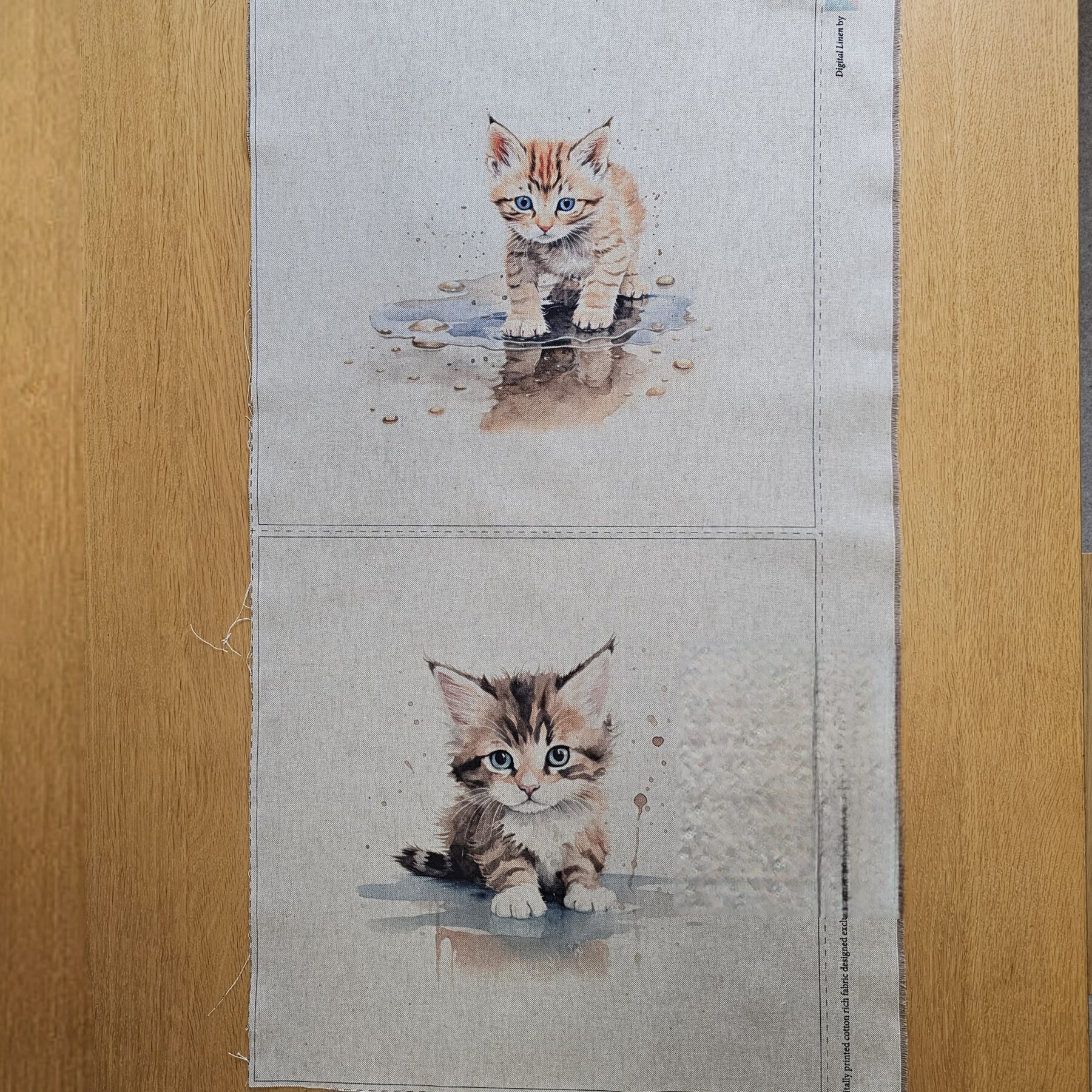 Fabric Panel - Puddle Kittens - Panel 43